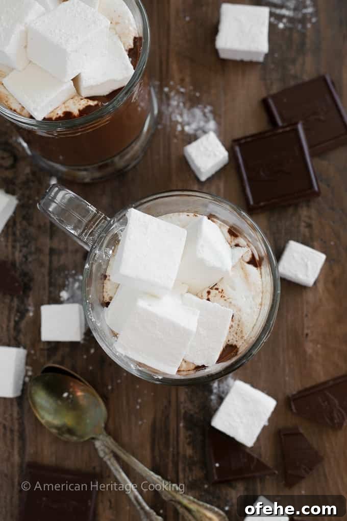 Decadent Hot Chocolate Recipe for Rich, Comforting Cocoa 4 The BEST Hot Chocolate: This hot chocolate is incredibly rich, creamy and silky. It is decadence in a mug. Deep dark chocolate is balanced with a little salt to temper the sweetness and to enhance the chocolate flavor.