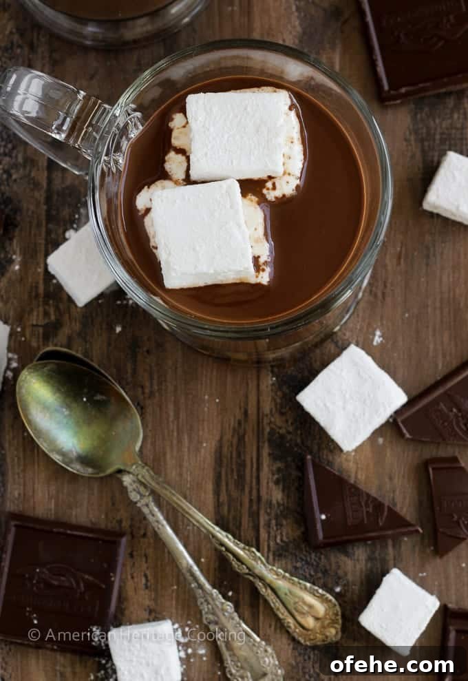 Decadent Hot Chocolate Recipe for Rich, Comforting Cocoa 5 The BEST Hot Chocolate: This hot chocolate is incredibly rich, creamy and silky. It is decadence in a mug. Deep dark chocolate is balanced with a little salt to temper the sweetness and to enhance the chocolate flavor.