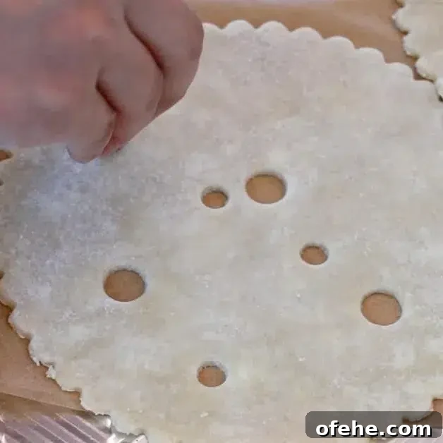 cutting pie dough with 2 round tips