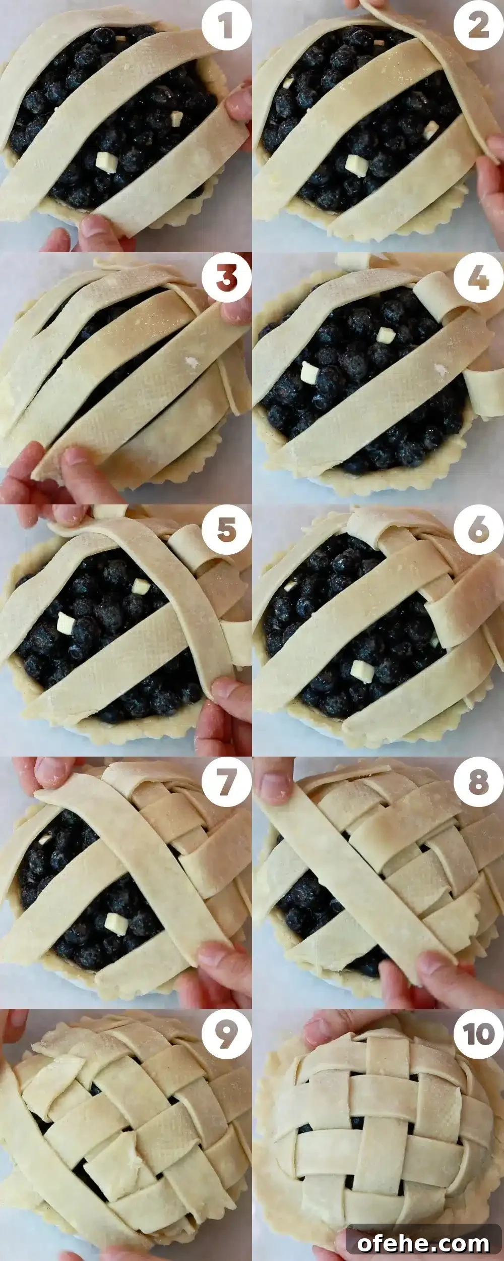 10 steps to weave pie dough