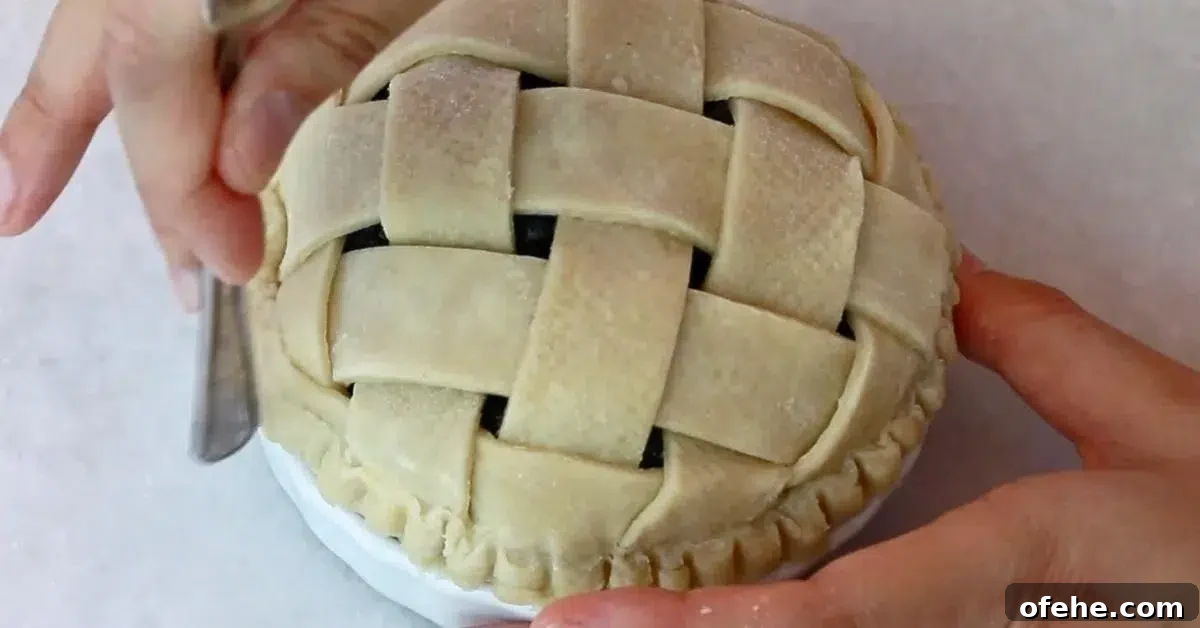 blueberry pie weaved on top