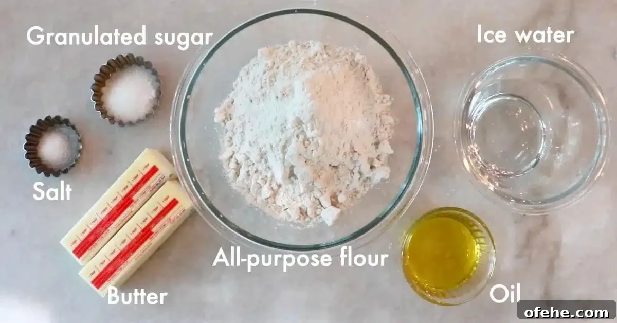 ingredients to make pie dough