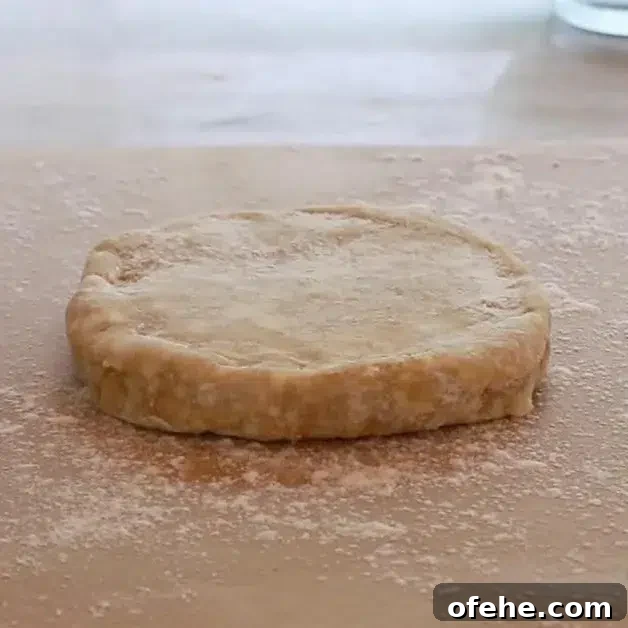 pie dough on parchment paper