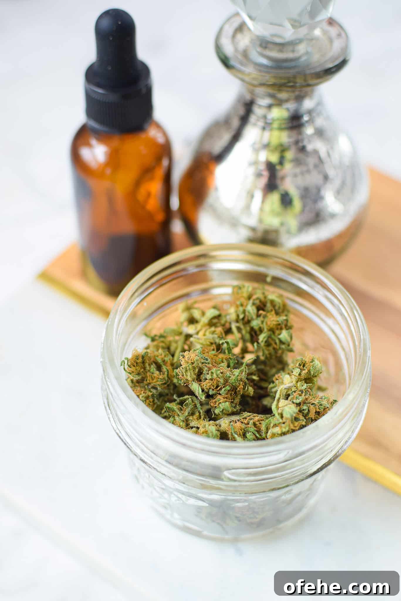 How to Dry Cannabis to Preserve Flavor and Potency 8 A picture of dried cannabis in a mason jar.