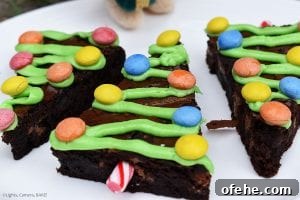 Christmas Tree Brownies Recipe: Festive St. Patrick’s Day Treat 2 Christmas Tree Brownies are rich and fudgy chocolate brownies decorated like Christmas trees for a fun Christmas treat. #christmas #christmasbaking #christmastreebrownies #christmasbrownies #fudgybrownies