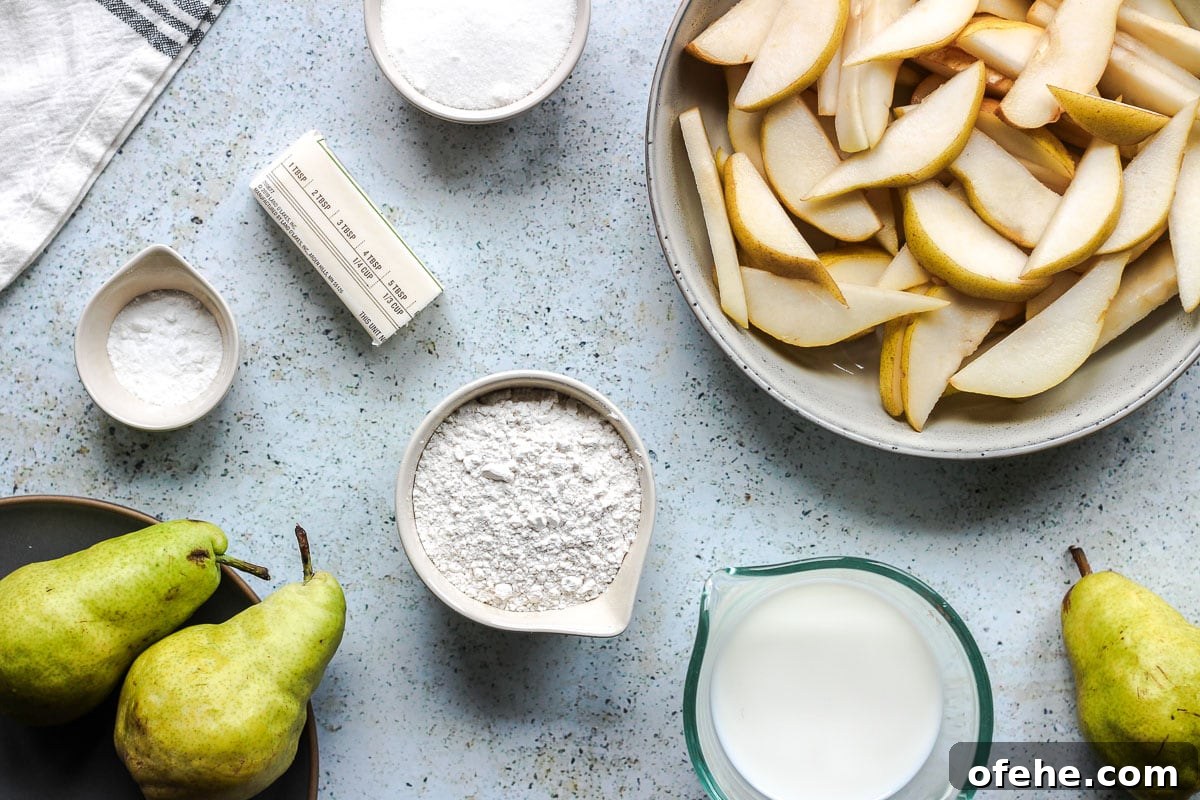 Classic Pear Cobbler Recipe: Warm, Berry-Free Dessert Tutorial 3 Ingredients for pear cobbler.