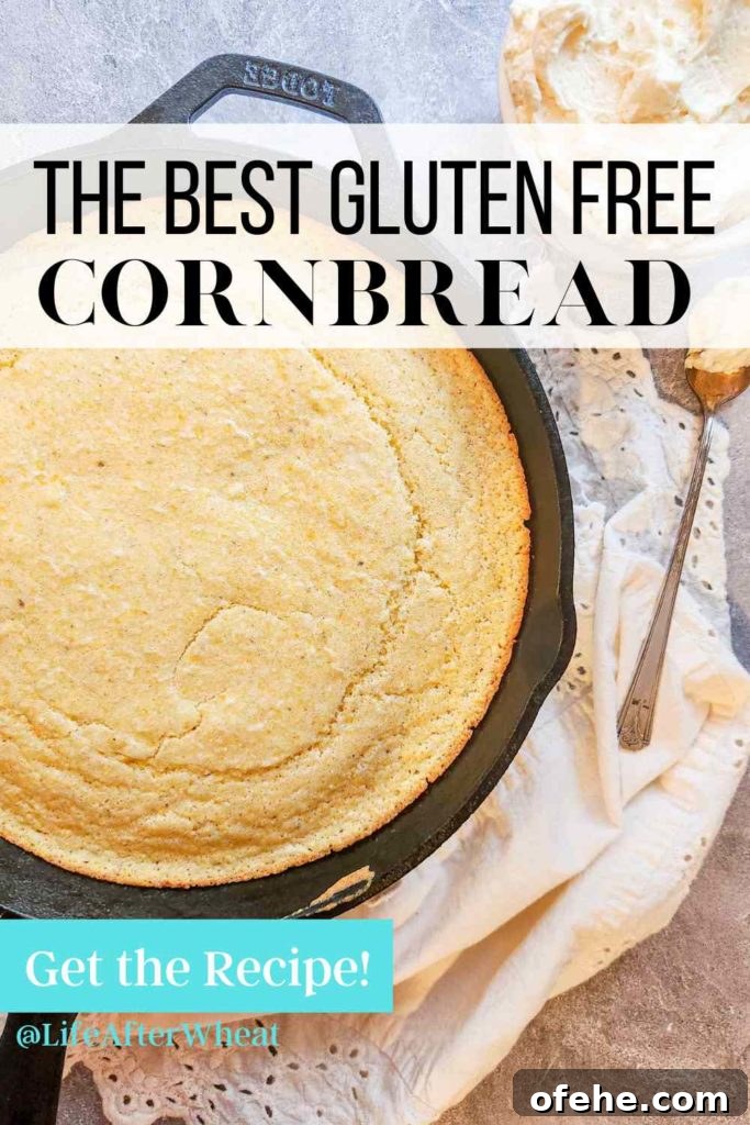 Gluten-Free Cornbread Recipe for Moist, Crispy Cornbread 2 the best gluten free cornbread pinterest image