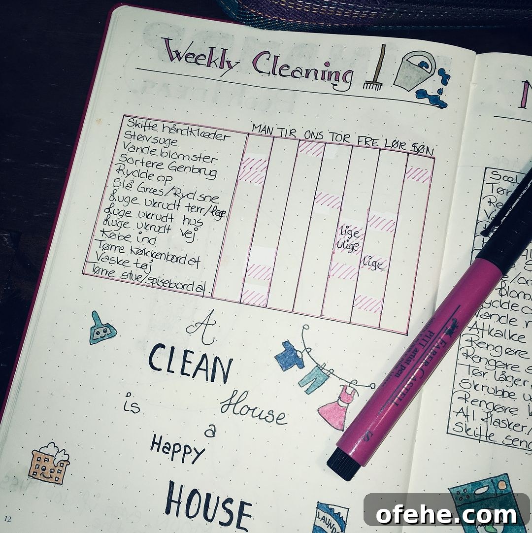 Weekly Cleaning Schedule