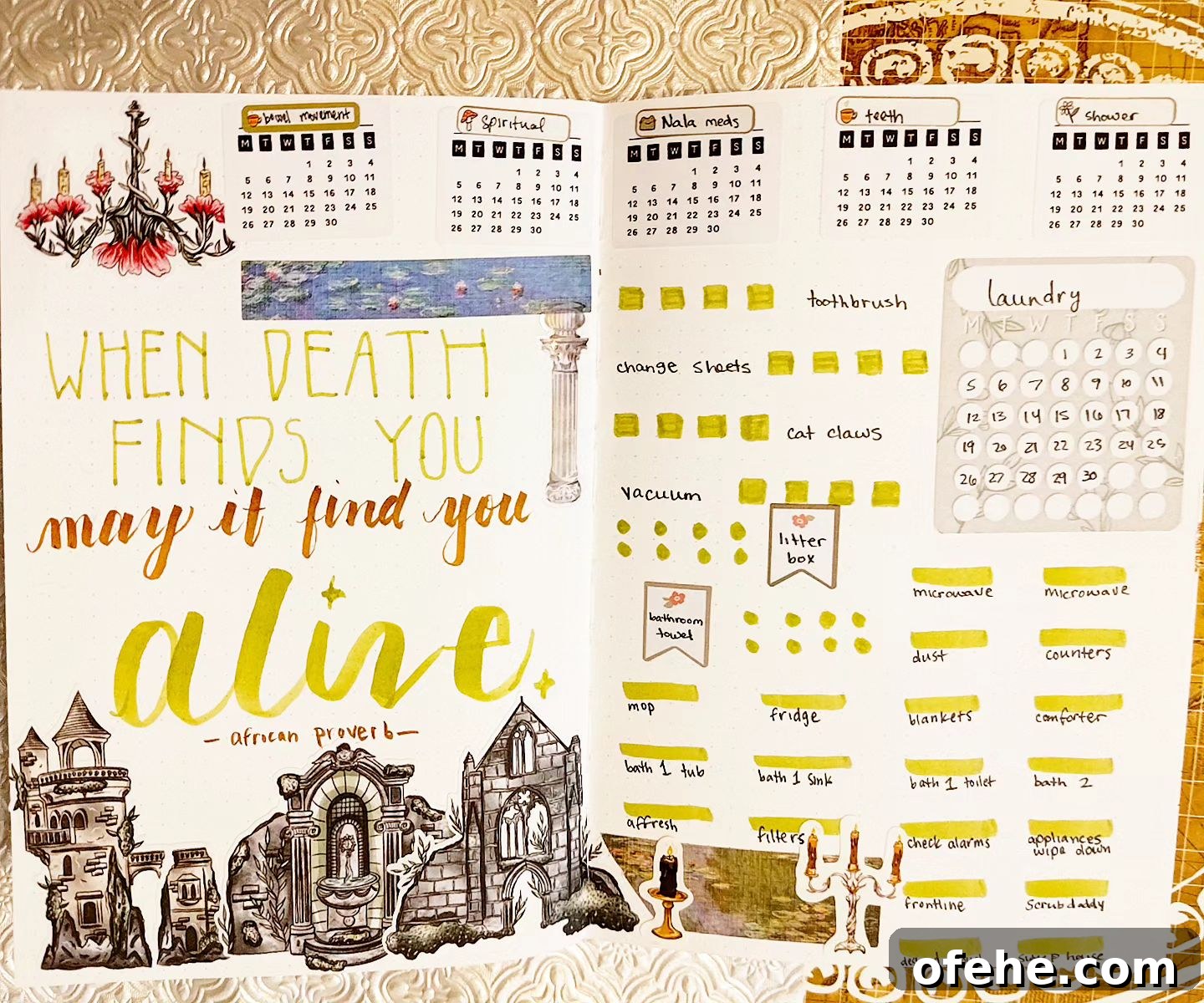 Cleaning Schedule Layout