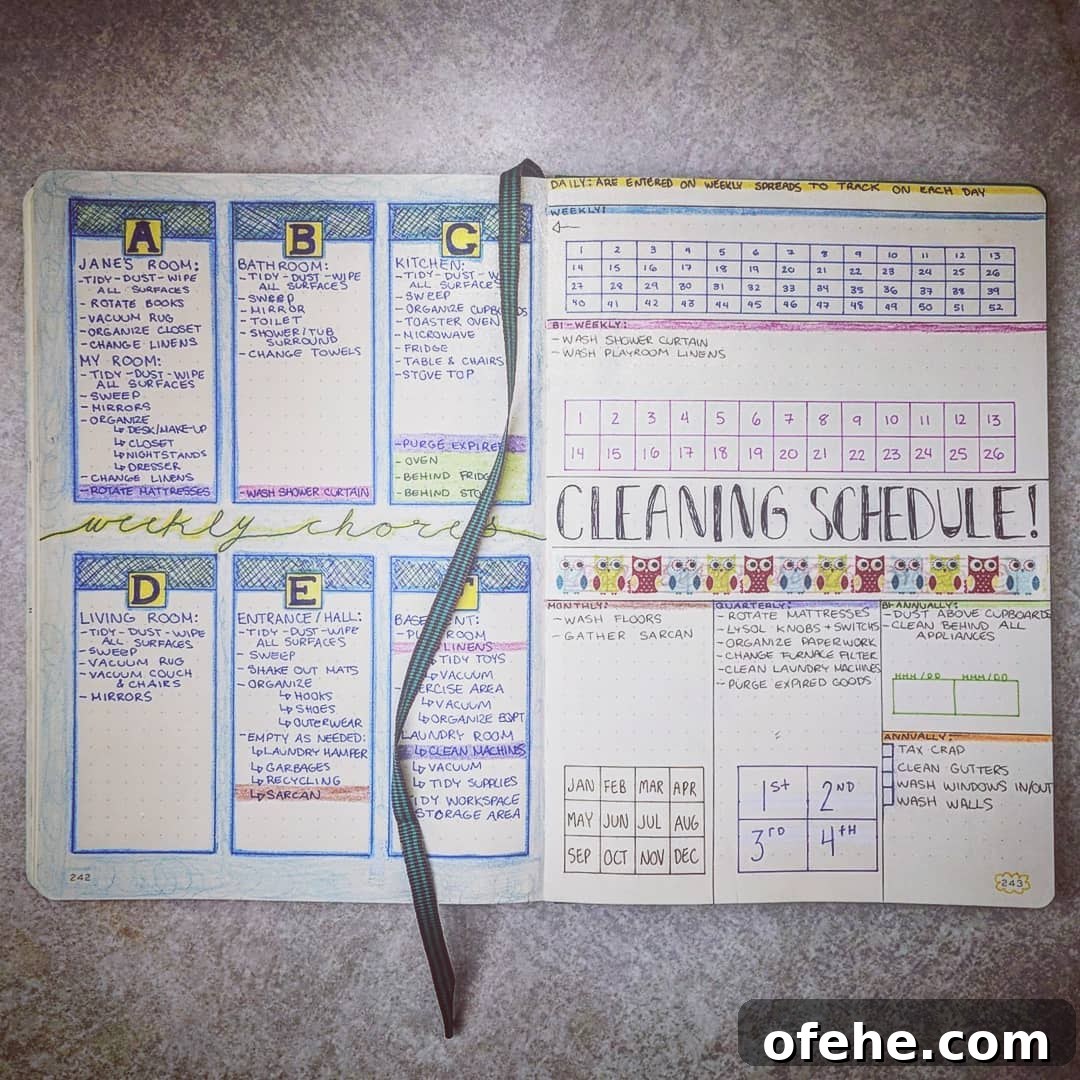Year's Cleaning Schedule