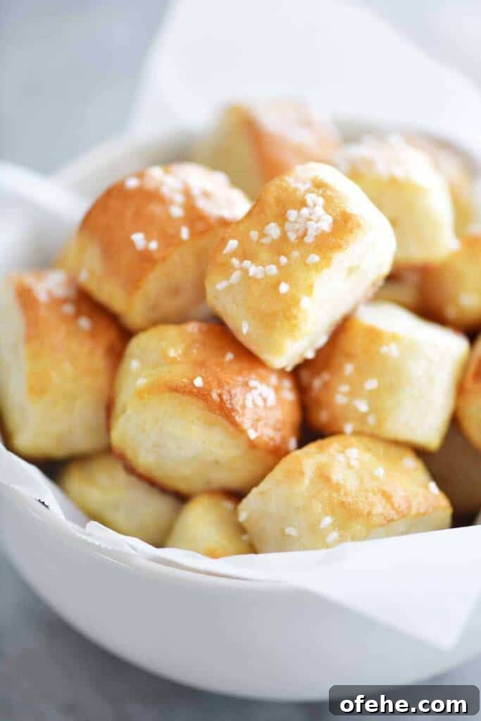 mini pretzels with salt on top in a bowl.