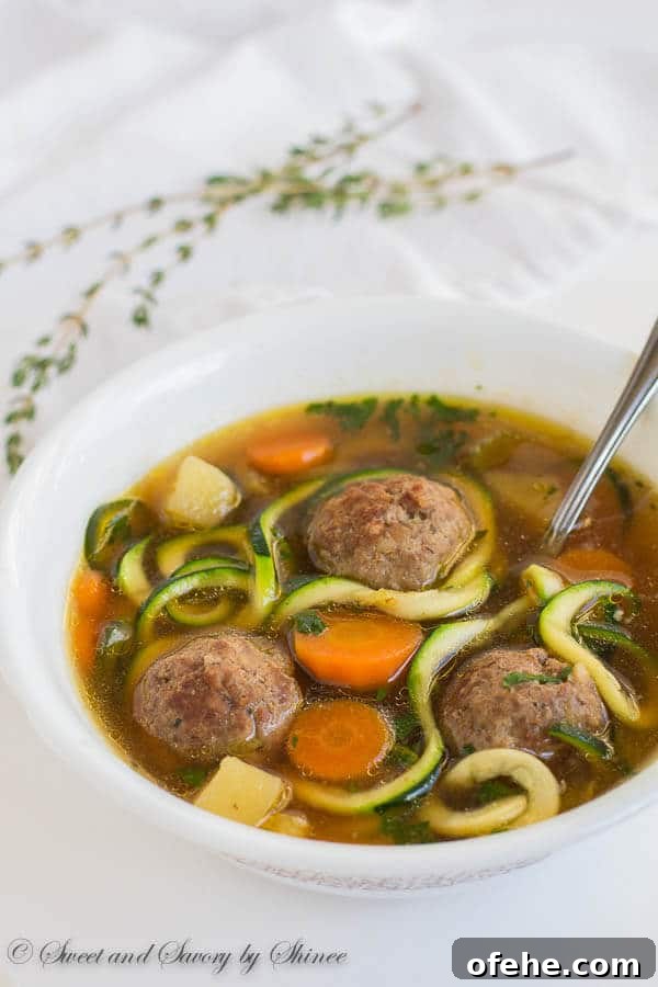 Comforting Vegetable Meatball Soup Recipe with Fresh Herbs 3 Loaded with vegetables and homemade meatballs, this light, yet hearty soup comes together in less than 45 minutes. Great weeknight and weekend dinner!