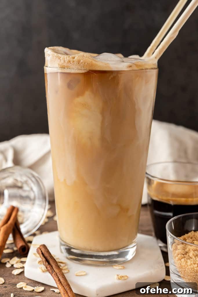Iced Brown Sugar Oatmilk Shaken Espresso Recipe — Starbucks Copycat 4 how to make starbucks shaken espresso