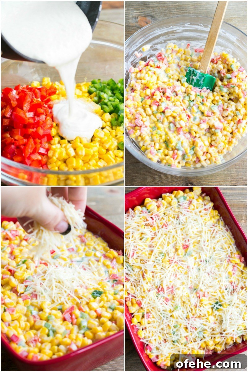 Creamed Corn and Roasted Pepper Casserole Recipe 3 Easy side dishes like this Creamed Corn Casserole with Peppers are my favorite for busy weeknights or the holidays! This casserole is loaded with flavor and so colorful!