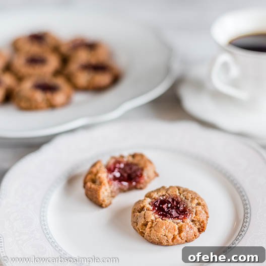 Sugar-Free Nut-Butter and Jam Thumbprint Cookies (Flourless) 3 Flourless Sugar-Free Nut Butter and Jam Thumbprint Cookies | Low-Carb, So Simple