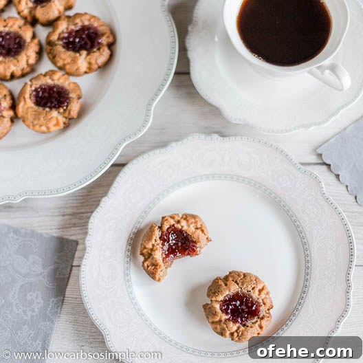 Sugar-Free Nut-Butter and Jam Thumbprint Cookies (Flourless) 14 Flourless Sugar-Free Nut Butter and Jam Thumbprint Cookies | Low-Carb, So Simple