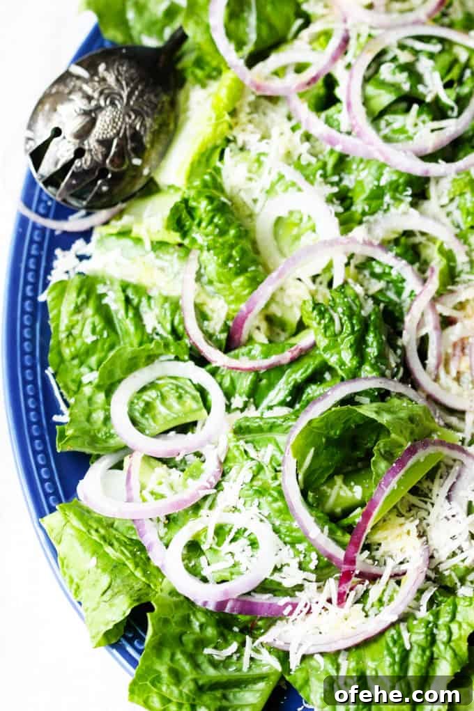 Crisp Spring Green Salad with Lemon-Herb Vinaigrette 3 Best green salad with red onions and cheese on a plate