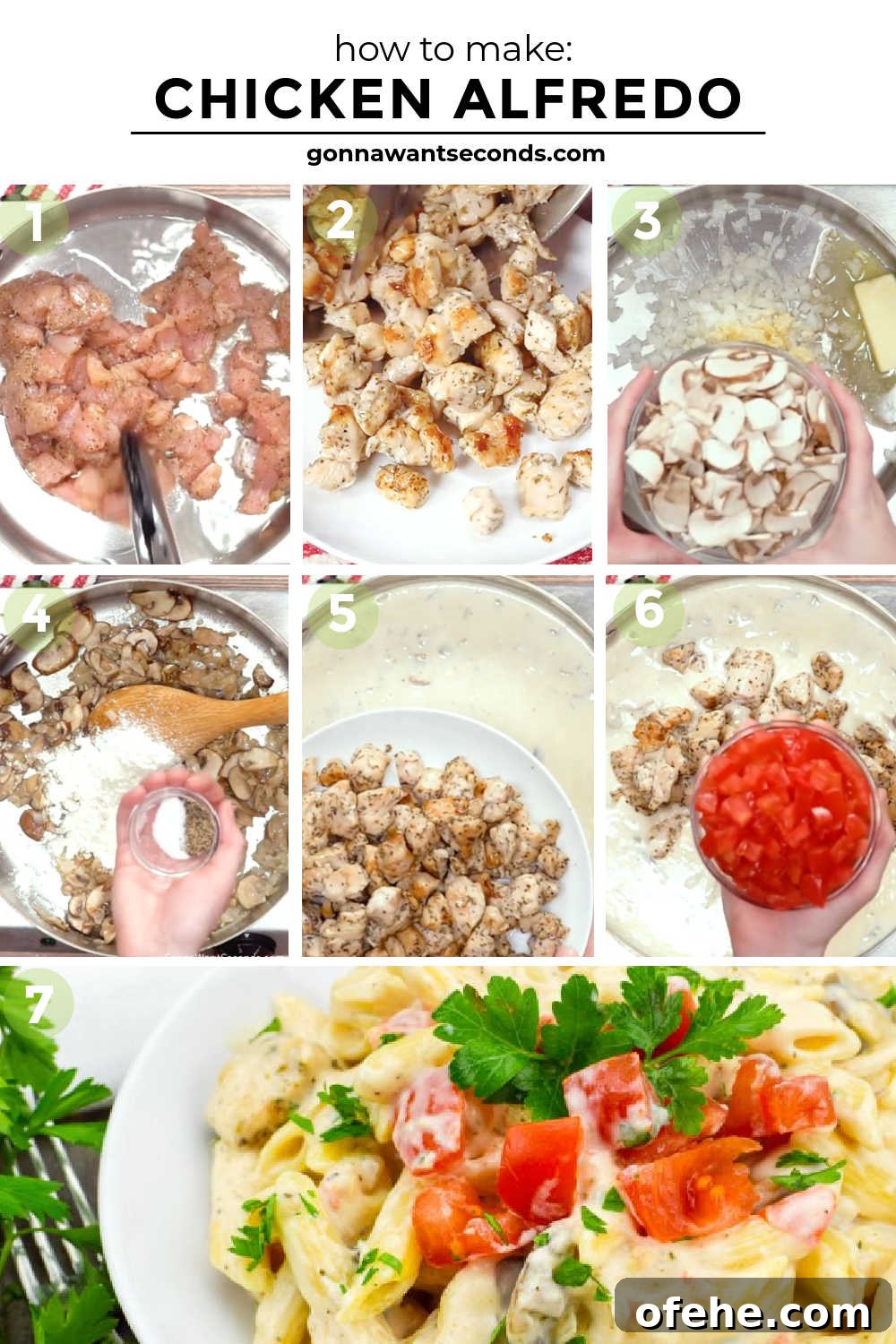 Step by step how to make chicken alfredo