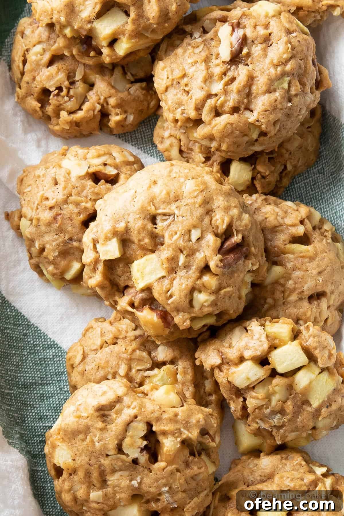 Vegan Apple Pie Breakfast Cookies for Cozy Mornings 6 breakfast cookies with bits of apples in each cookie