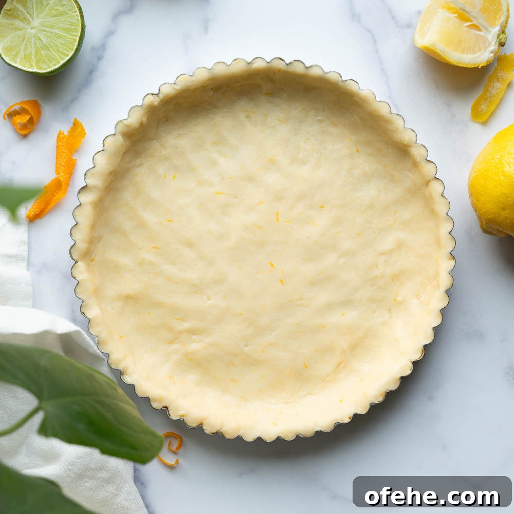Buttery Citrus Shortbread Tart Crust Recipe 2 Citrus shortbread tart crust before baking