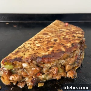 packed chicken bacon ranch quesadilla
